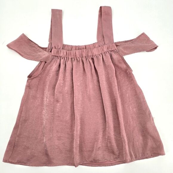 Everly Pink Cold Shoulder Top Blouse Size S - Picture 1 of 4